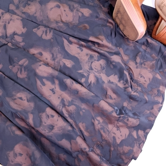 New Talbots Black Brown Floral Skirt Sz 4P - Picture 4 of 13